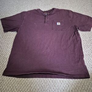 Carhartt Short Sleeve Shirt Relax Fit 3 Button Men’s Size XL *SMALL STAIN*